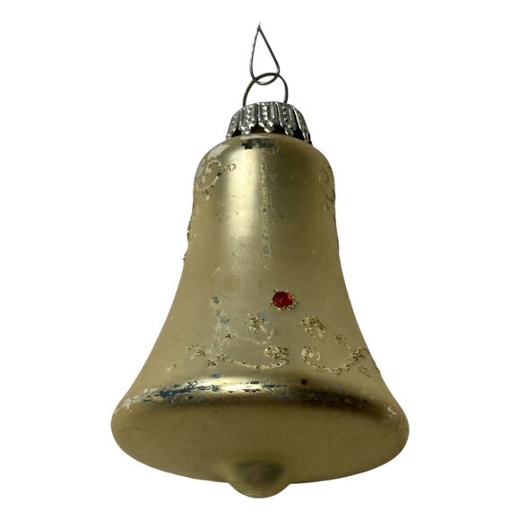 Mercury Glass Christmas Ornaments Vintage Gold Bells Set of 4 Made in Germany - Picture 13 of 16